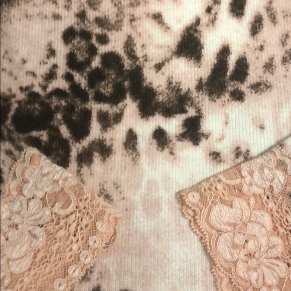 Karen Kane Pink & brown lace trim sweater - Picture 5 of 5